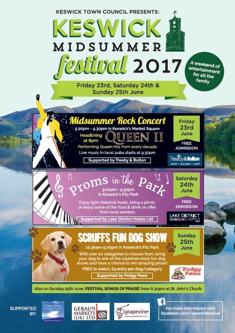 Poster advertising Keswick Midsummer Festival 2017